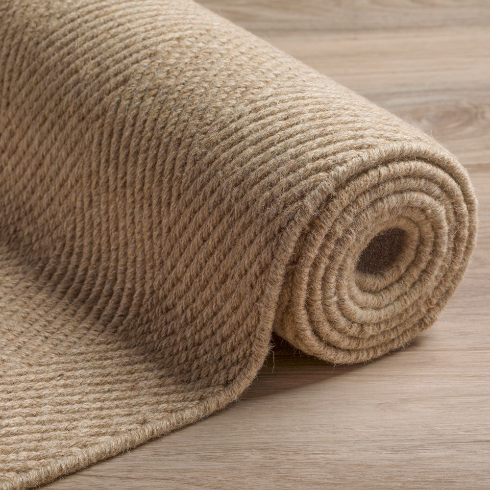 Monaco Herringbone Wool Rug Putty 3'6"X5'6" by Homeportonline