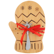 Cozy Mitten Holiday Serving Board with Spreader