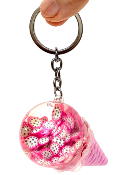 Keychain Charm Ice Cream Cone Floaty Fruit (Sold Individually) by Homeportonline