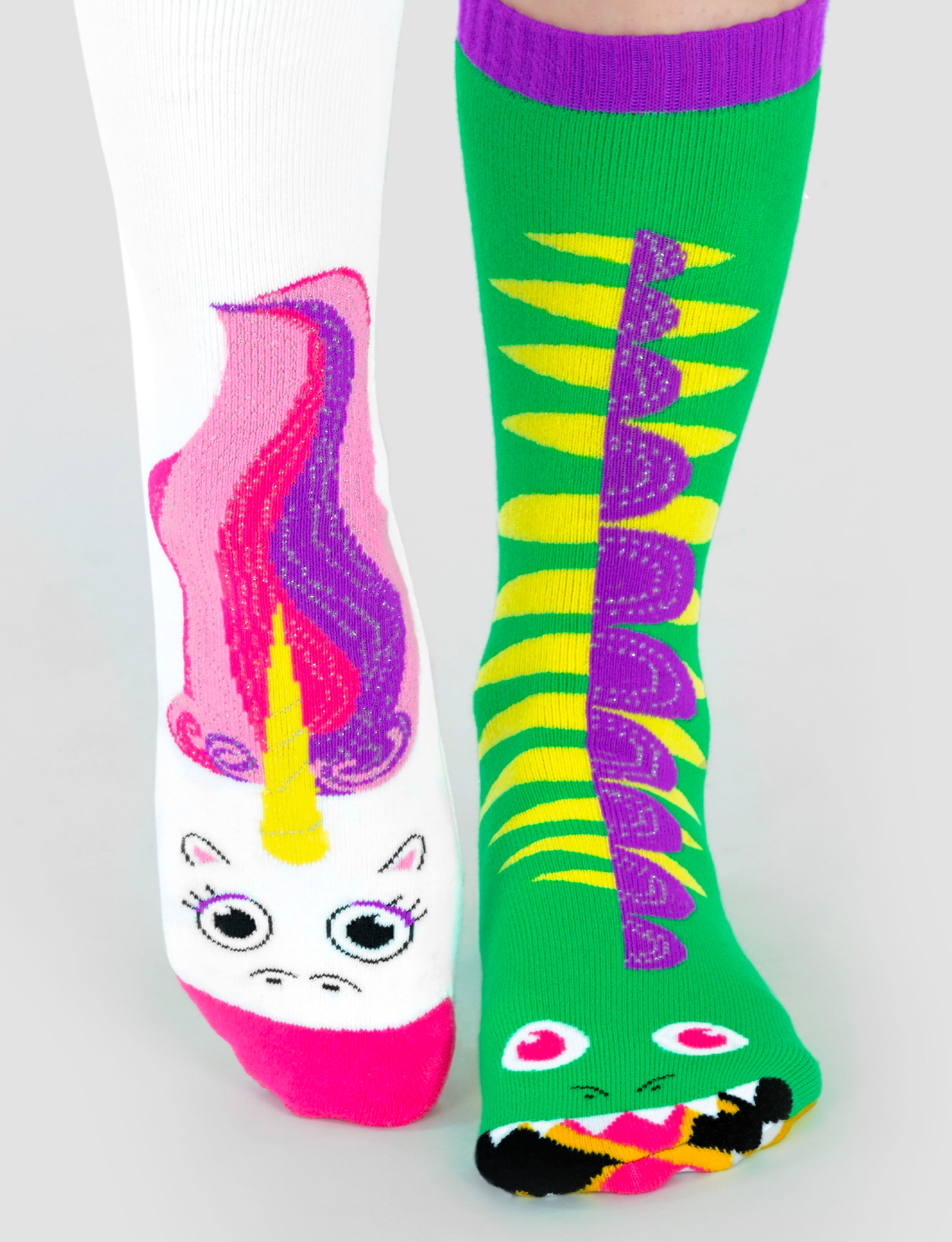 Pals Socks - Dragon & Unicorn Mismatched Adult Socks by SidePony Boutique