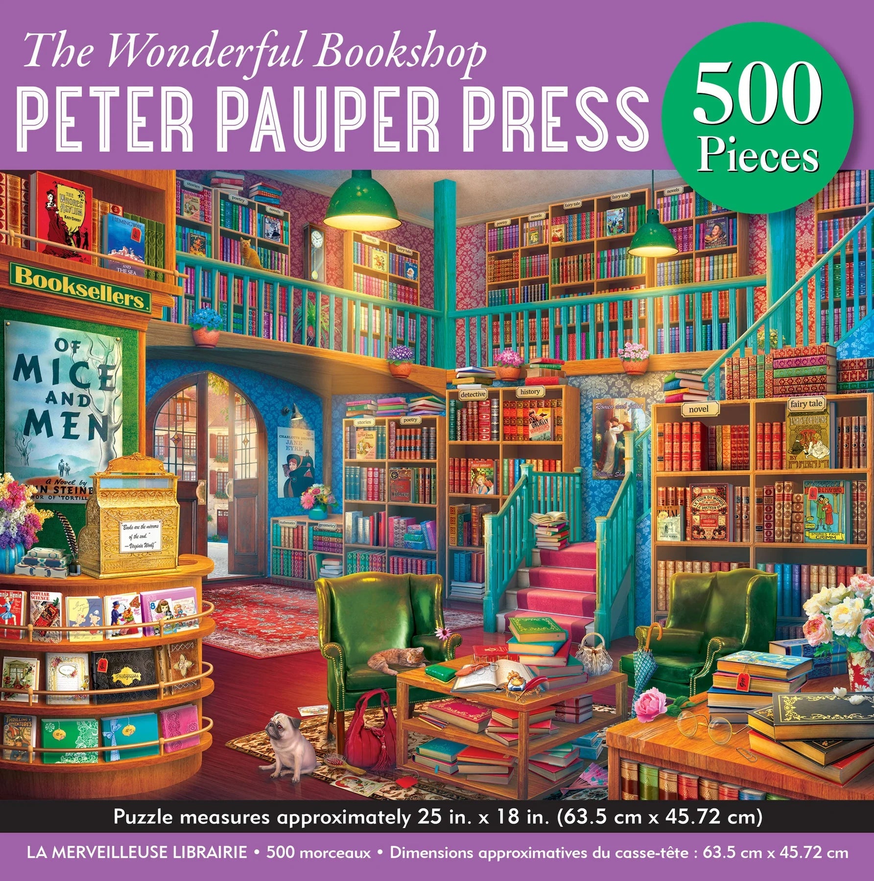 Puzzle 500 Piece Wonderful Bookshop by Homeportonline