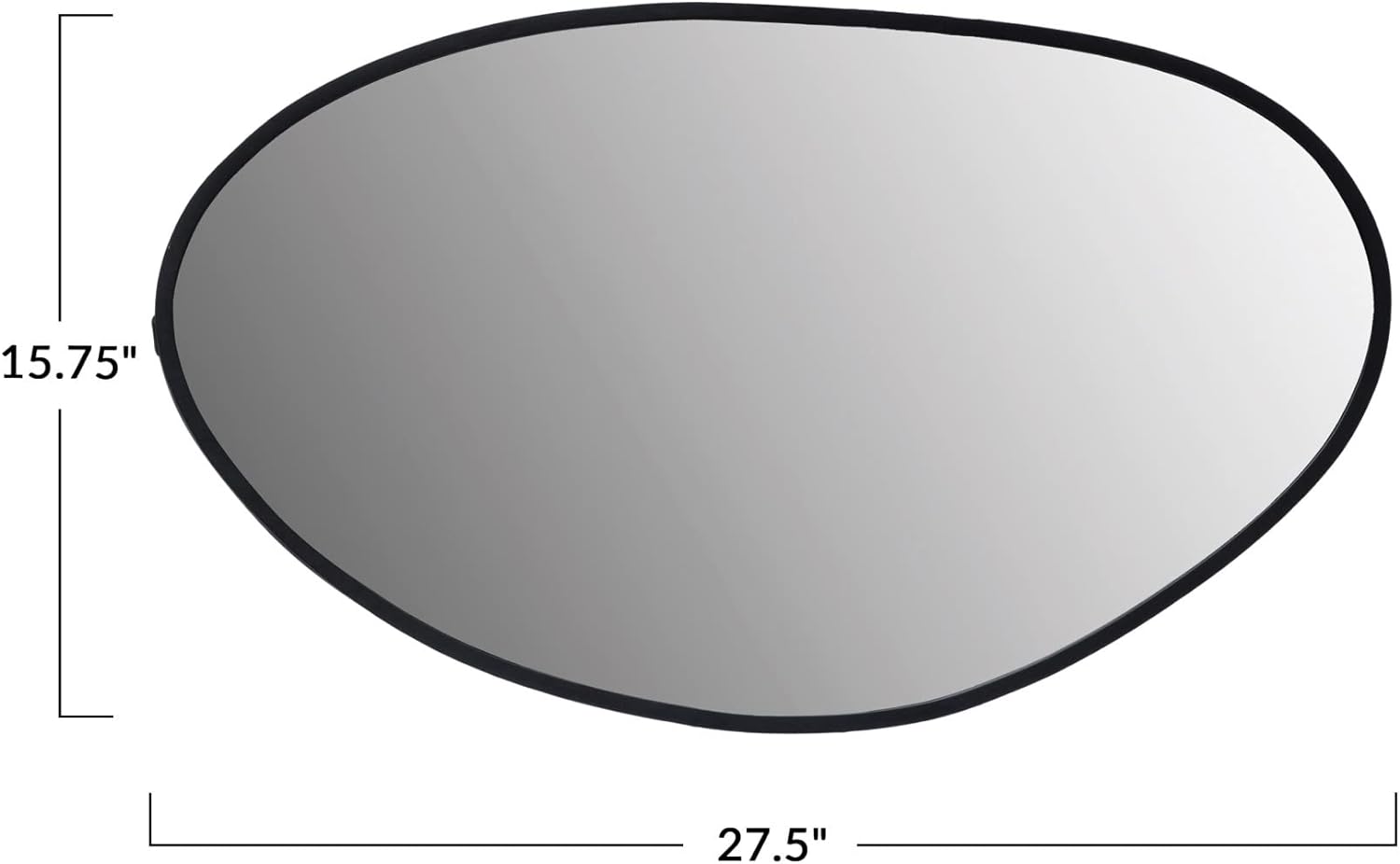 Mirror Oblong Metal Framed Black 27.5"W x 15.75"H by Homeportonline