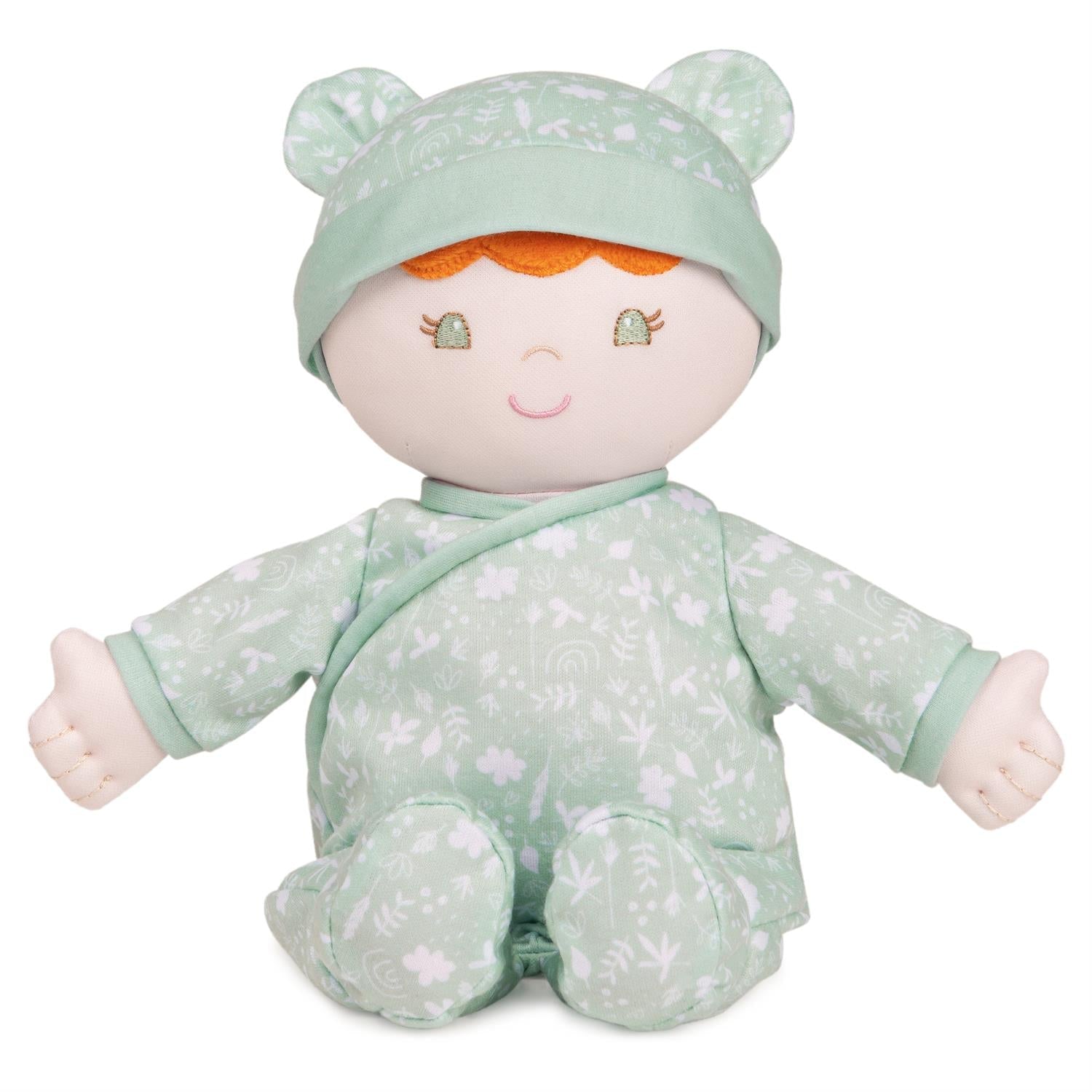 Plush Baby Doll Sustainable Daphnie Dressed In A Green Onesie by Homeportonline