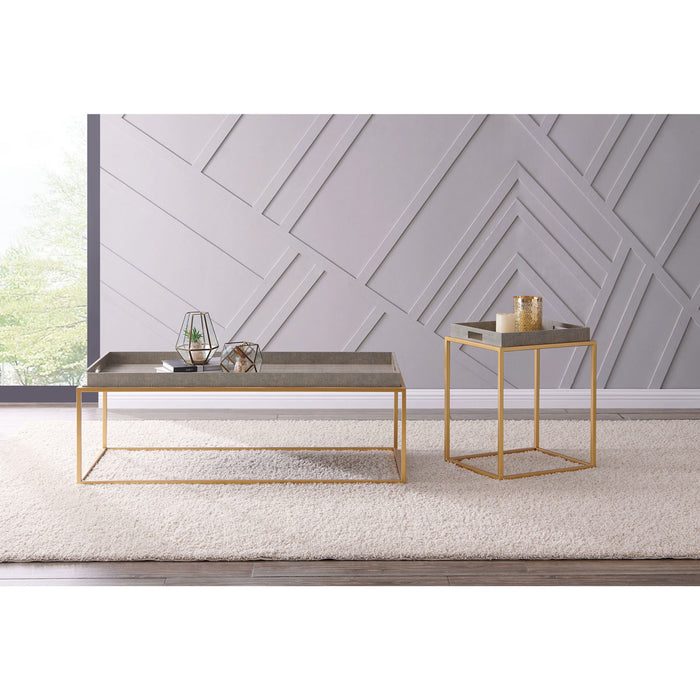 Side Table Removable Faux Shagreen Tray by Homeportonline