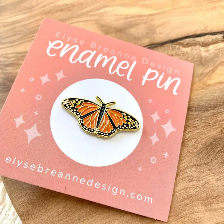 Monarch Butterfly Enamel Pin 1x1in.