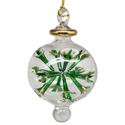 Blown Glass Pierced Starburst Ornament - Green