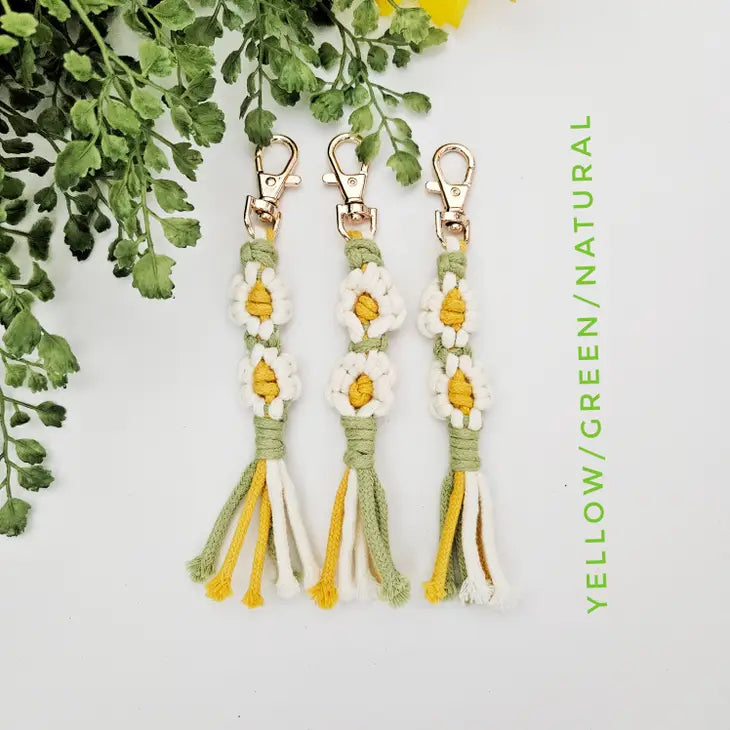 Macrame Flower Keychains