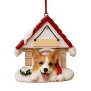Ceramic Doghouse Ornament - Welsh Corgi