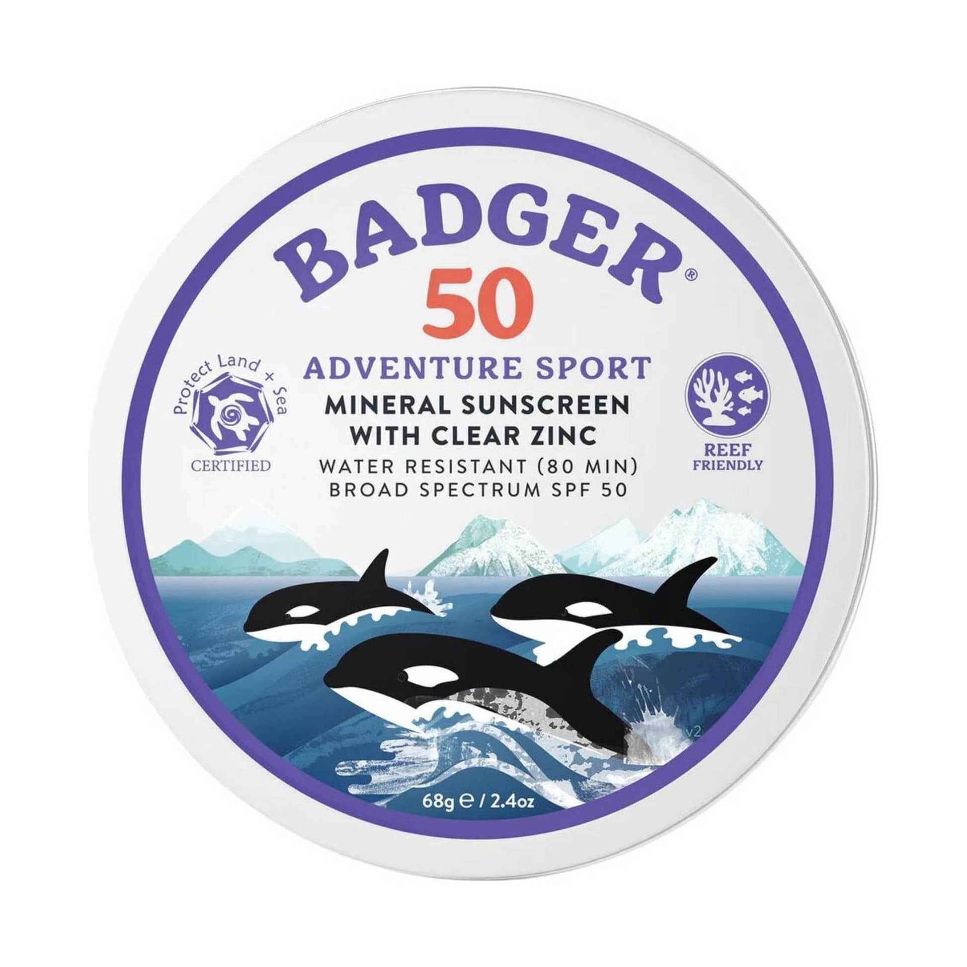 Badger Adventure Sport Mineral 2.4oz Sunscreen Tin SPF 50 by Lenny's Shoe & Apparel