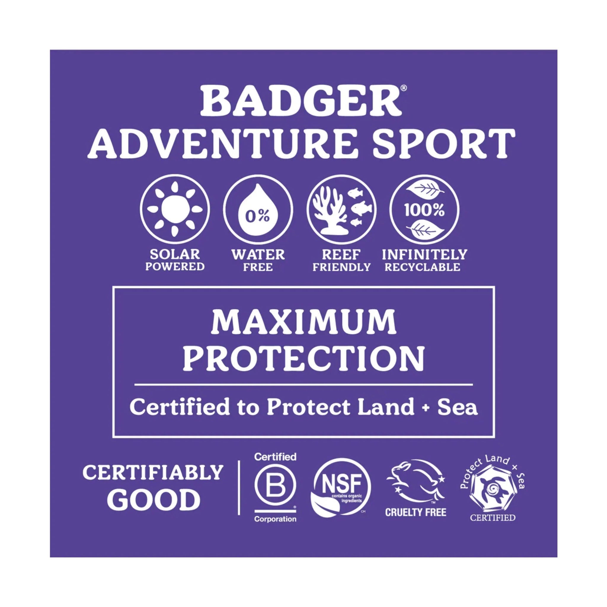 Badger Adventure Sunscreen 2.9oz Cream SPF 50 by Lenny's Shoe & Apparel
