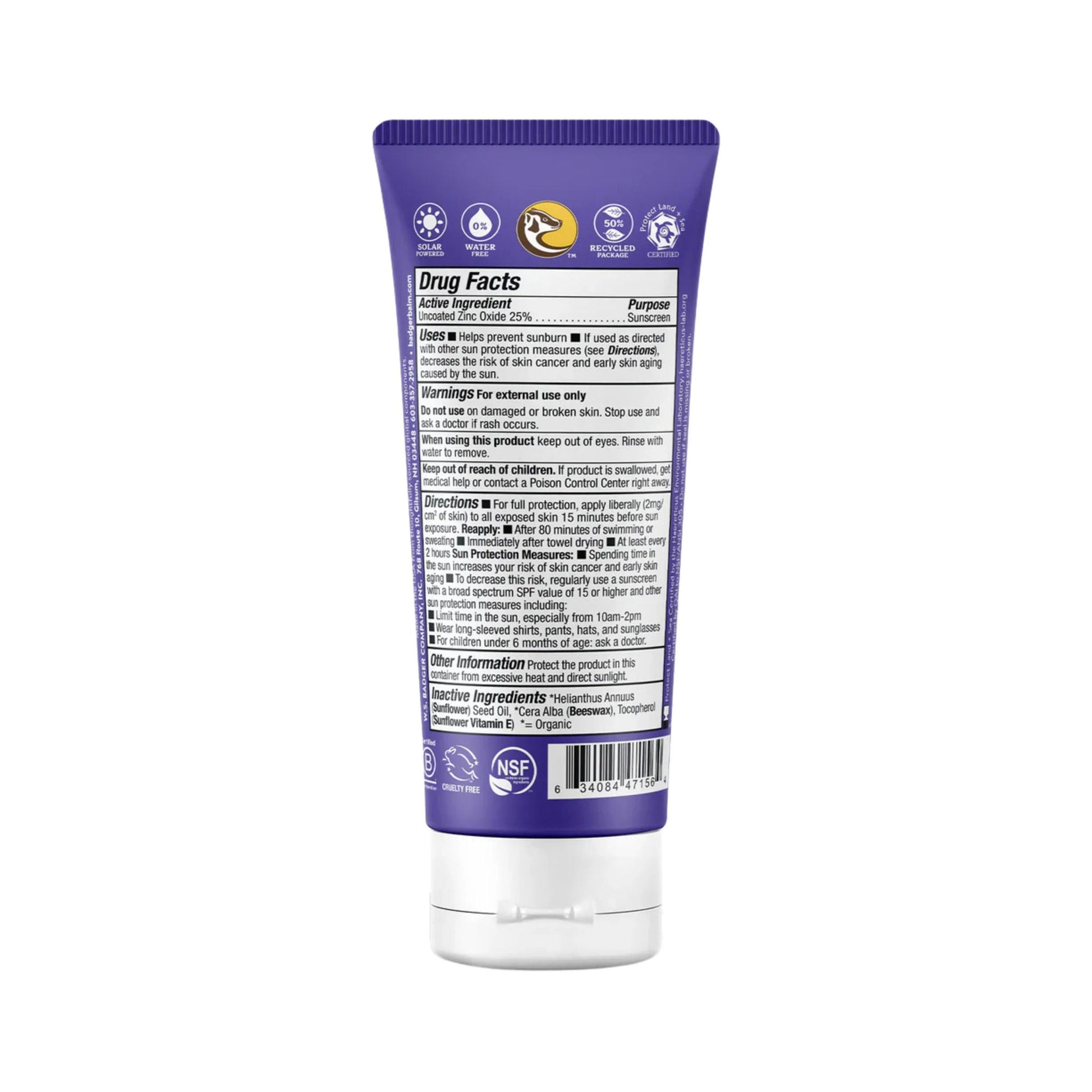Badger Adventure Sunscreen 2.9oz Cream SPF 50 by Lenny's Shoe & Apparel