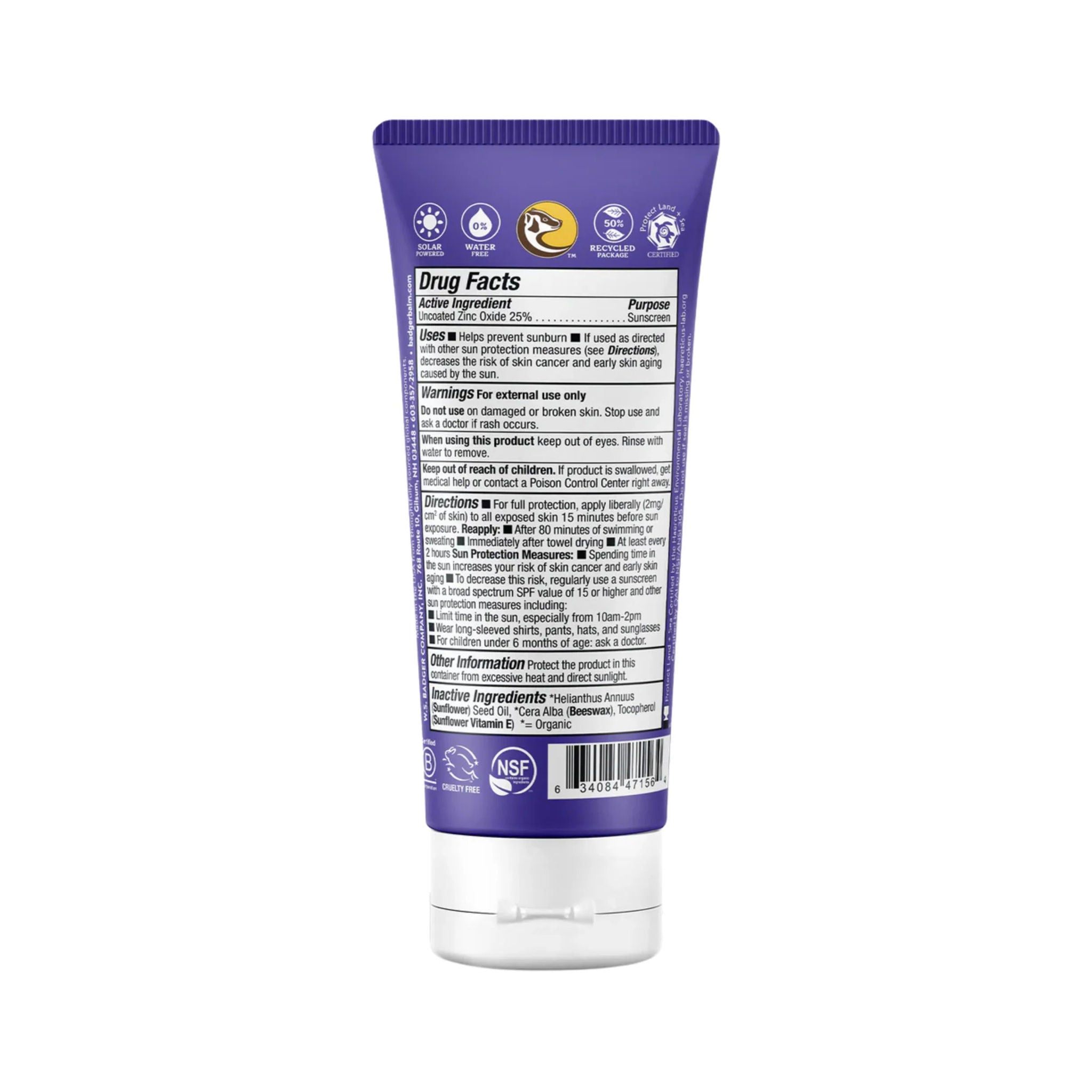Badger Adventure Sunscreen 2.9oz Cream SPF 50 by Lenny's Shoe & Apparel