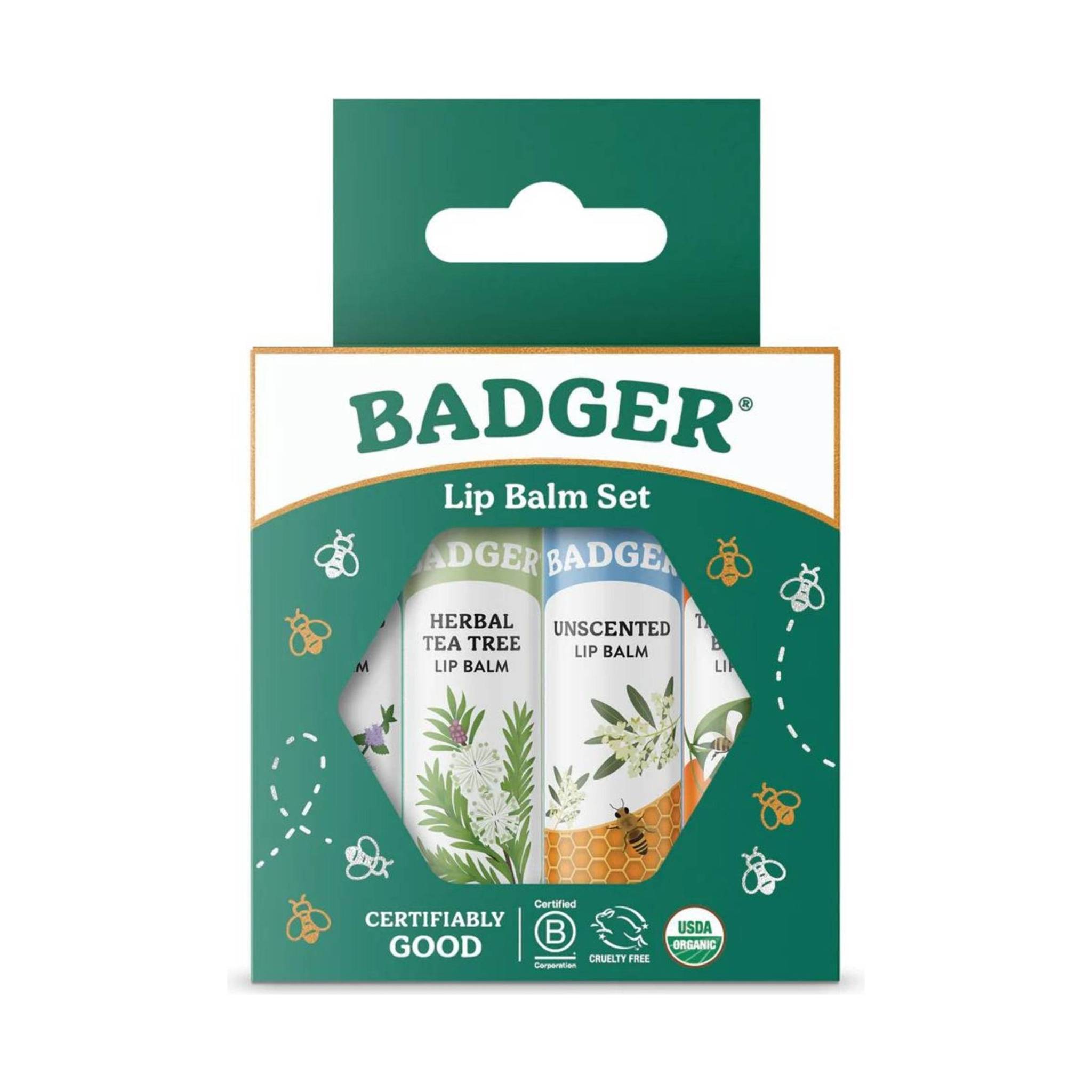 Badger Classic Lip Balm 4-Pack - Green Box by Lenny's Shoe & Apparel
