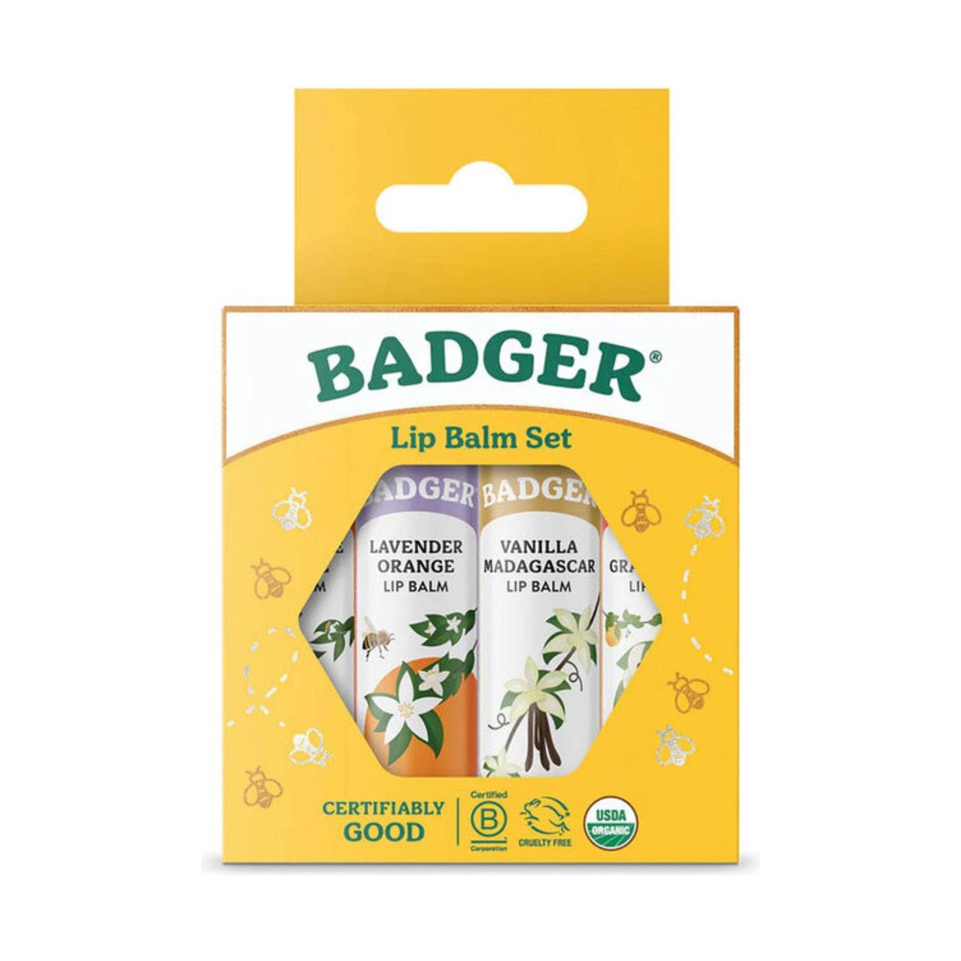 Badger Classic Lip Balm 4-Pack - Yellow Box by Lenny's Shoe & Apparel