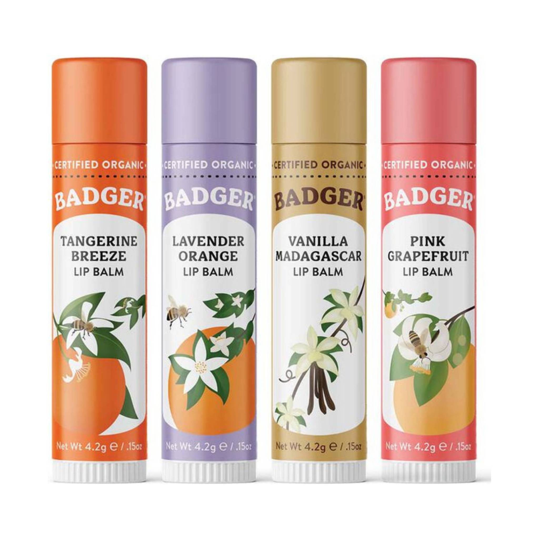 Badger Classic Lip Balm 4-Pack - Yellow Box by Lenny's Shoe & Apparel