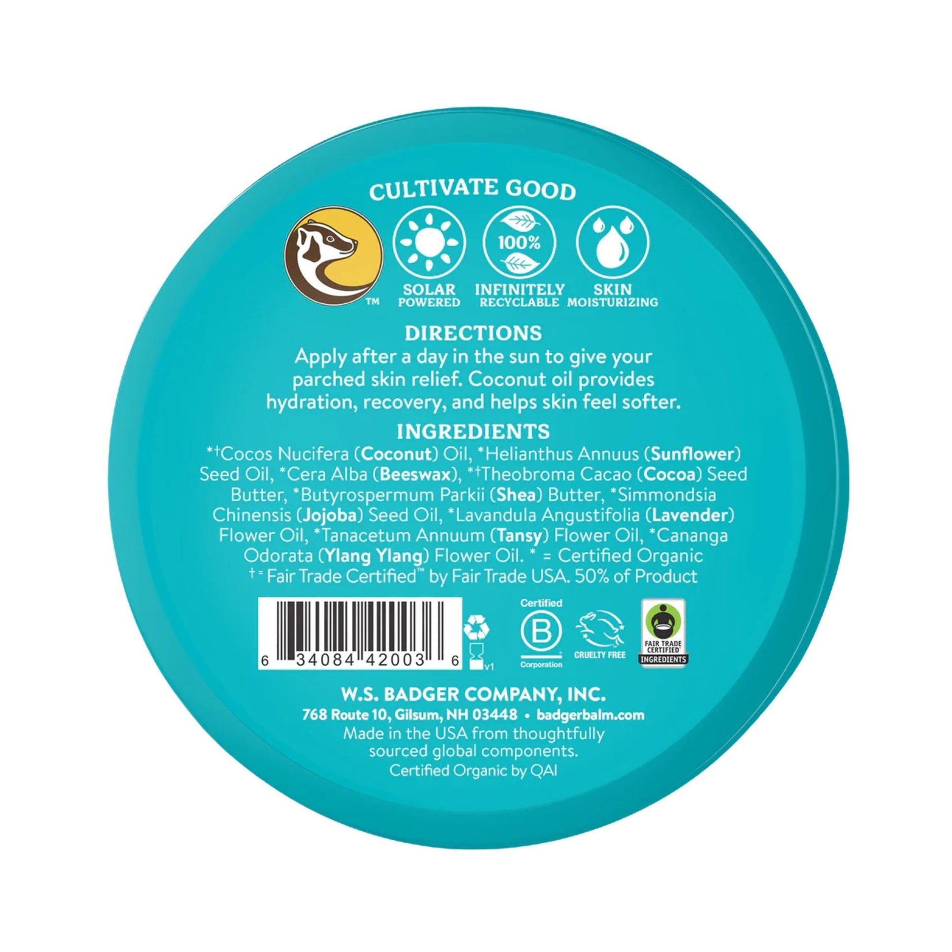 Badger Coconut After Sun Balm by Lenny's Shoe & Apparel