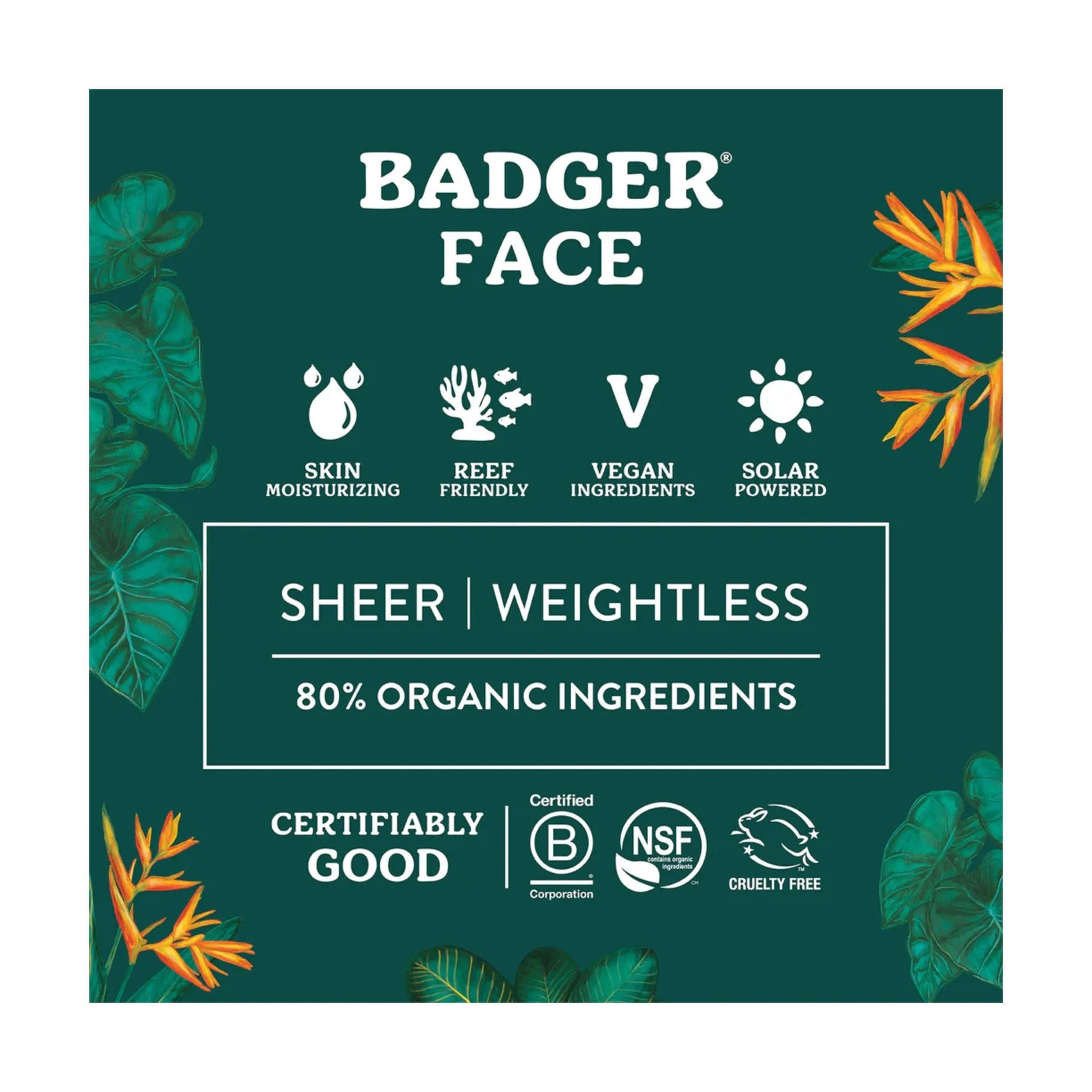 Badger Face Mineral Sunscreen 1.7oz SPF 30 by Lenny's Shoe & Apparel