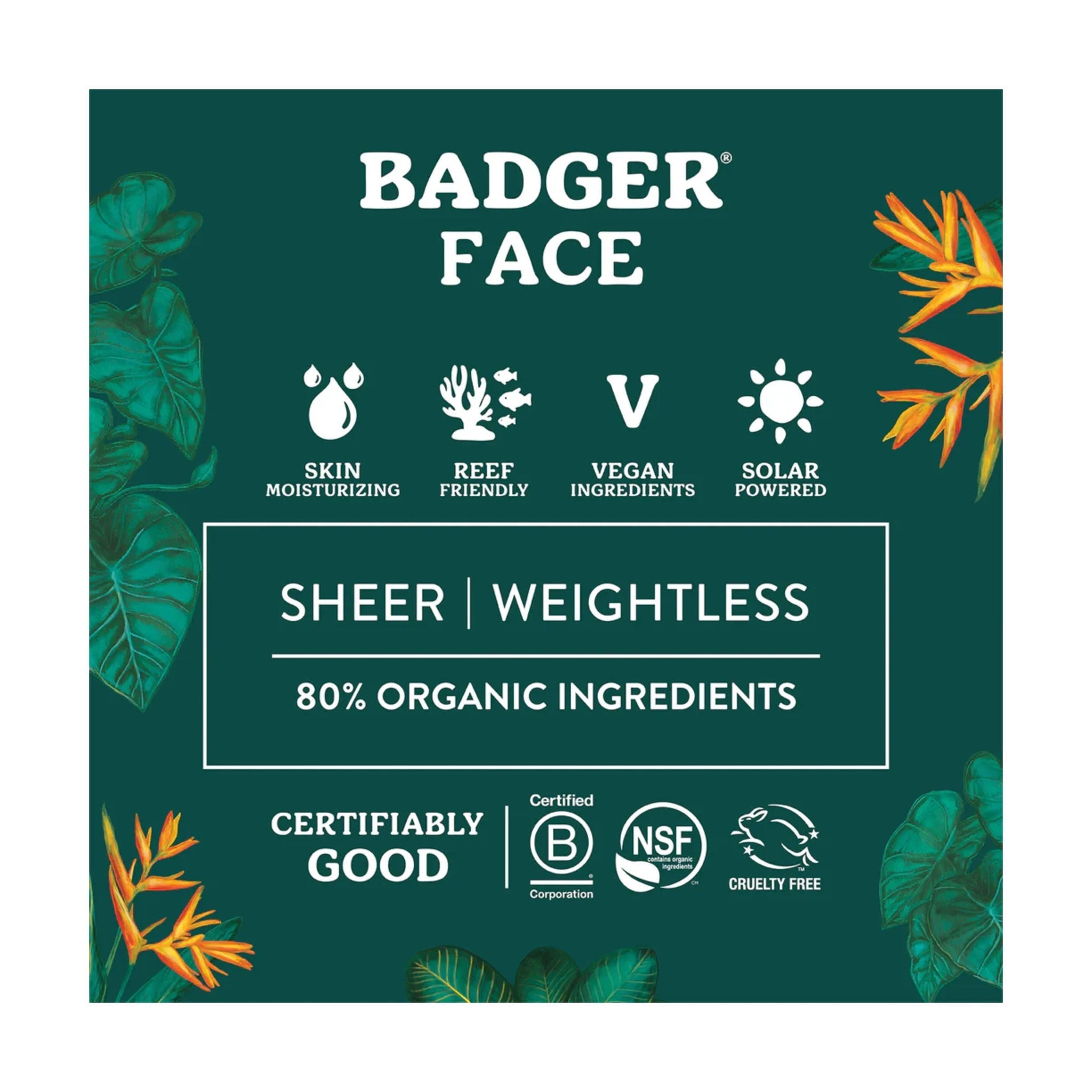 Badger Face Mineral Sunscreen 1.7oz SPF 30 by Lenny's Shoe & Apparel