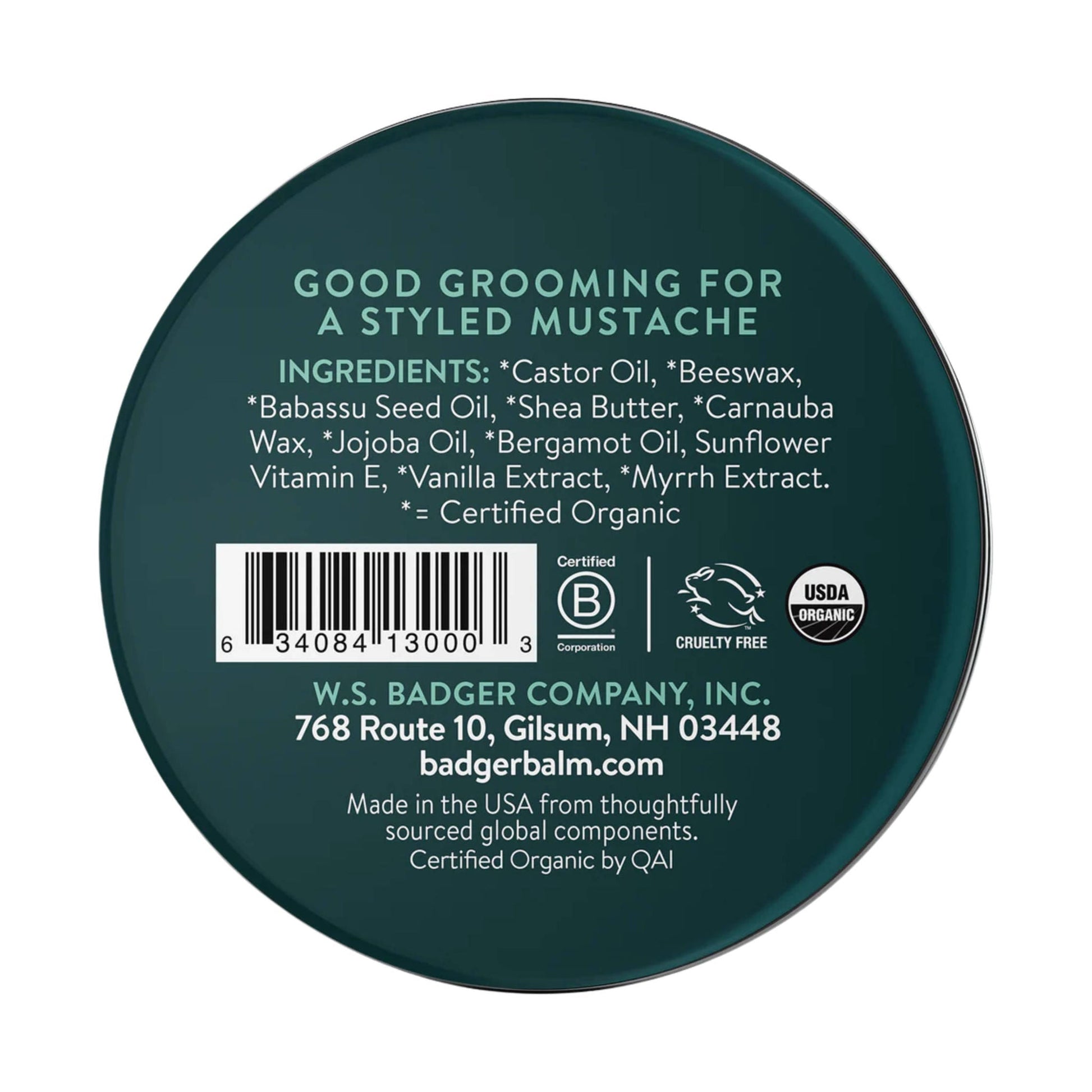 Badger Mustache Wax .75oz Tin - Navigator Class Man Care by Lenny's Shoe & Apparel