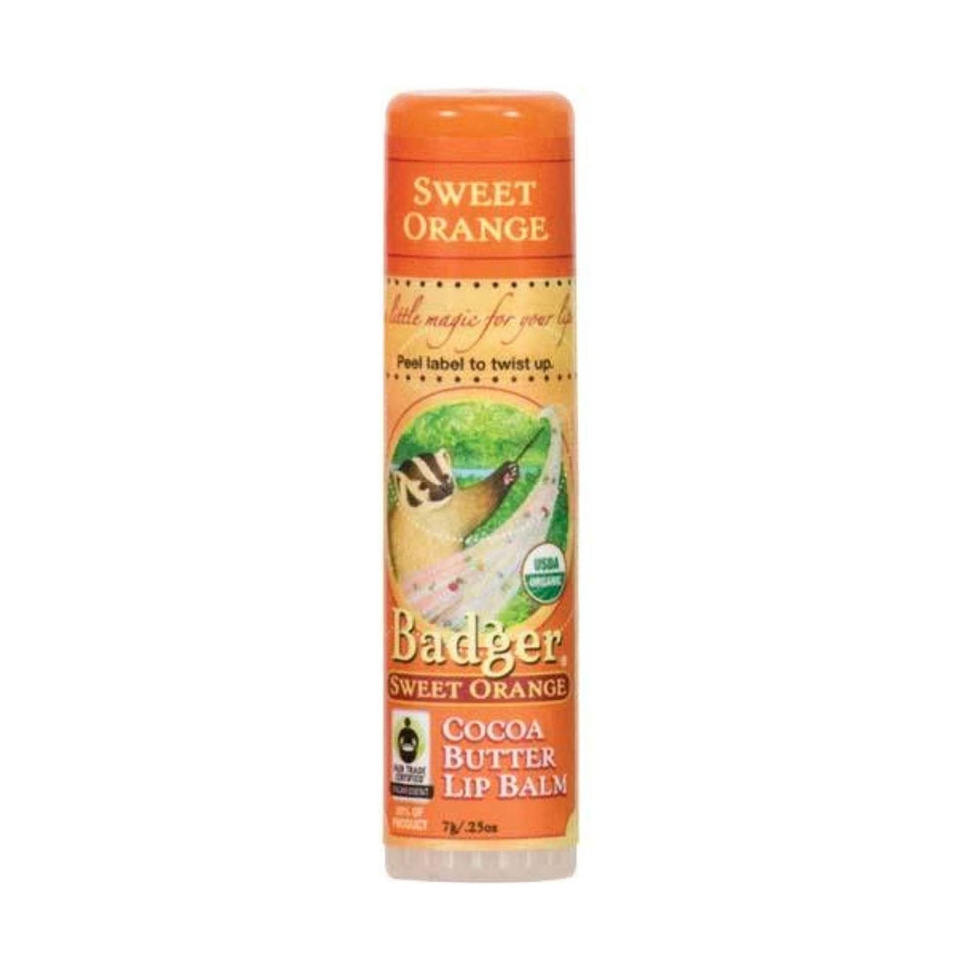 Badger Organic Cocoa Butter Lip Balm - Sweet Orange by Lenny's Shoe & Apparel