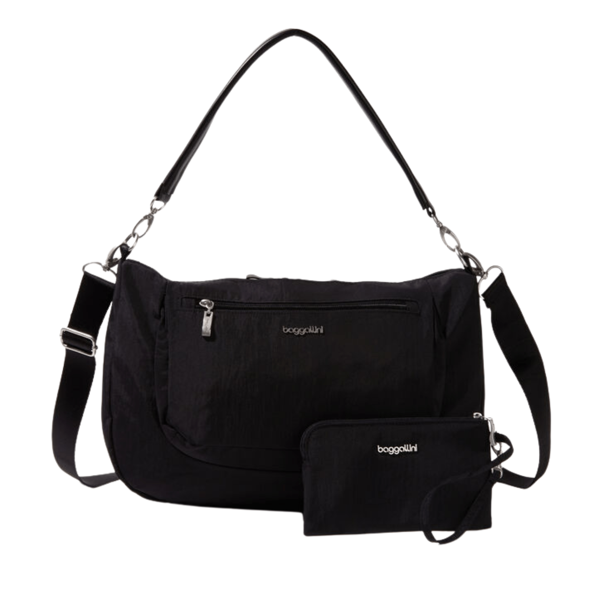 Baggallini Modern Everywhere Half Moon Messenger - Black by Lenny's Shoe & Apparel
