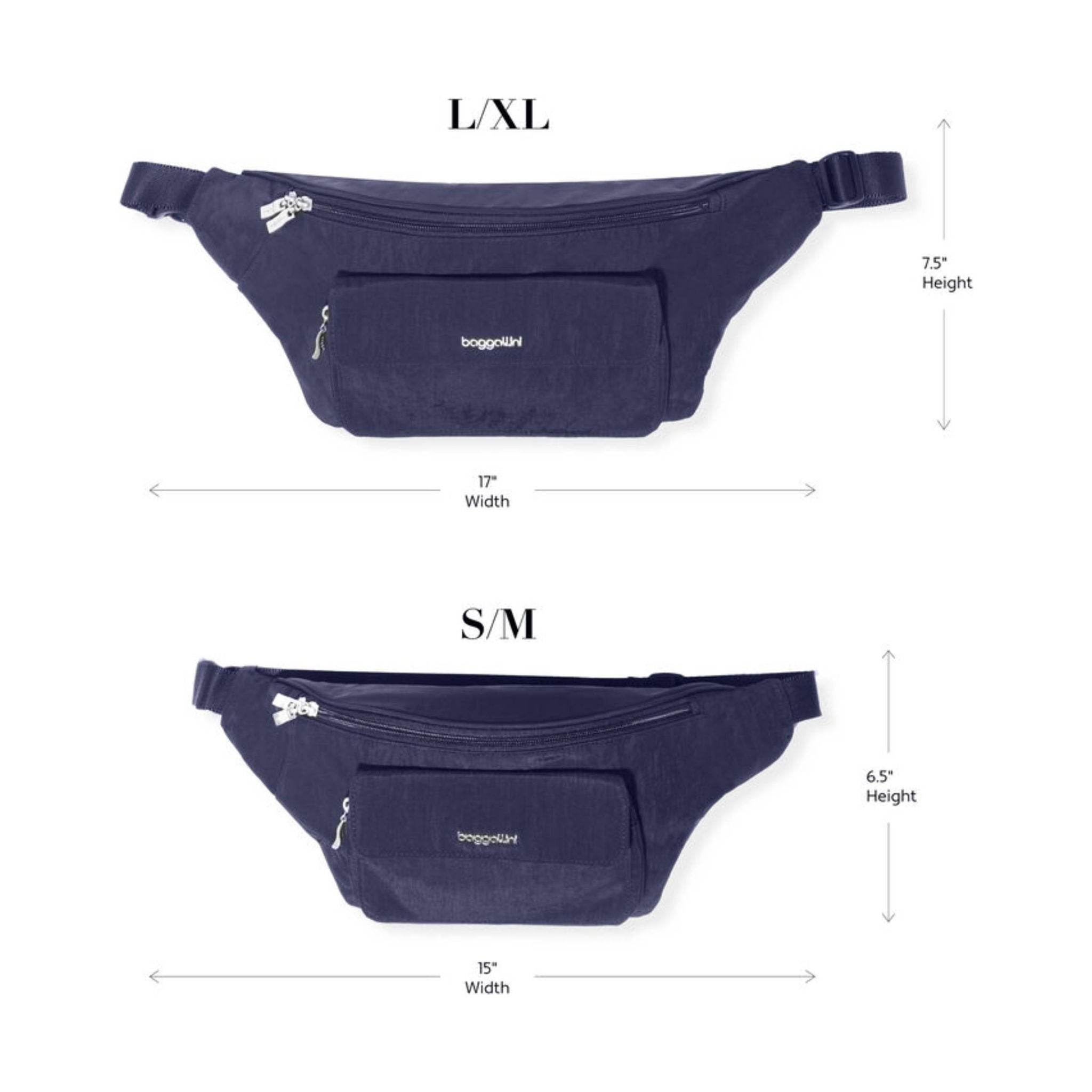 Baggallini Modern Everywhere Waist Pack Sling - French Navy by Lenny's Shoe & Apparel