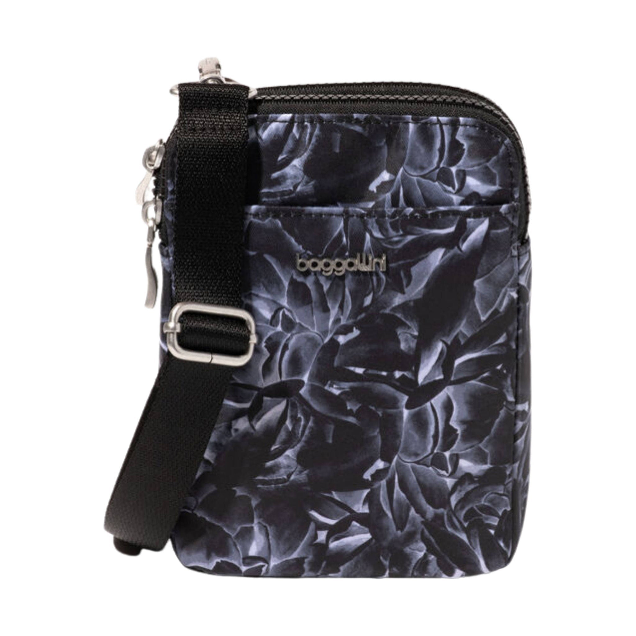 Baggallini Modern Take Two RFID Crossbody - Black Divine Rose by Lenny's Shoe & Apparel
