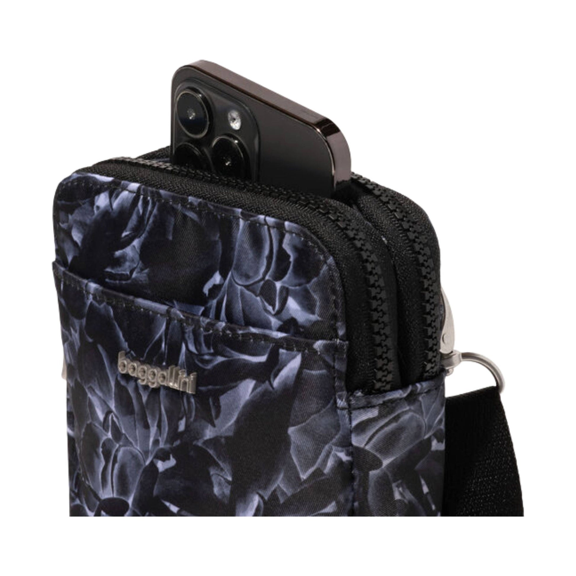 Baggallini Modern Take Two RFID Crossbody - Black Divine Rose by Lenny's Shoe & Apparel