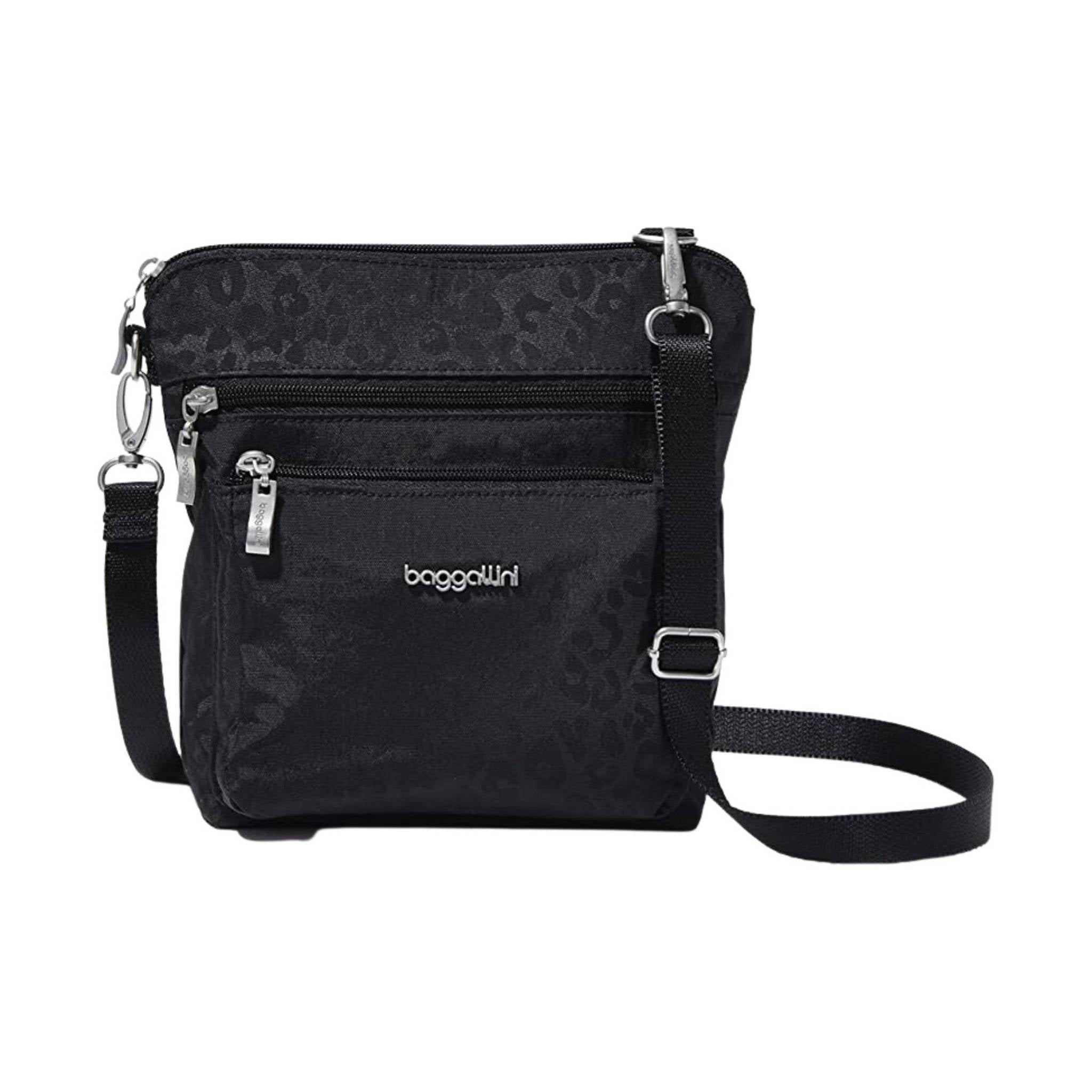 Baggallini Women's Modern Pocket CrossBody - Black Cheetah by Lenny's Shoe & Apparel