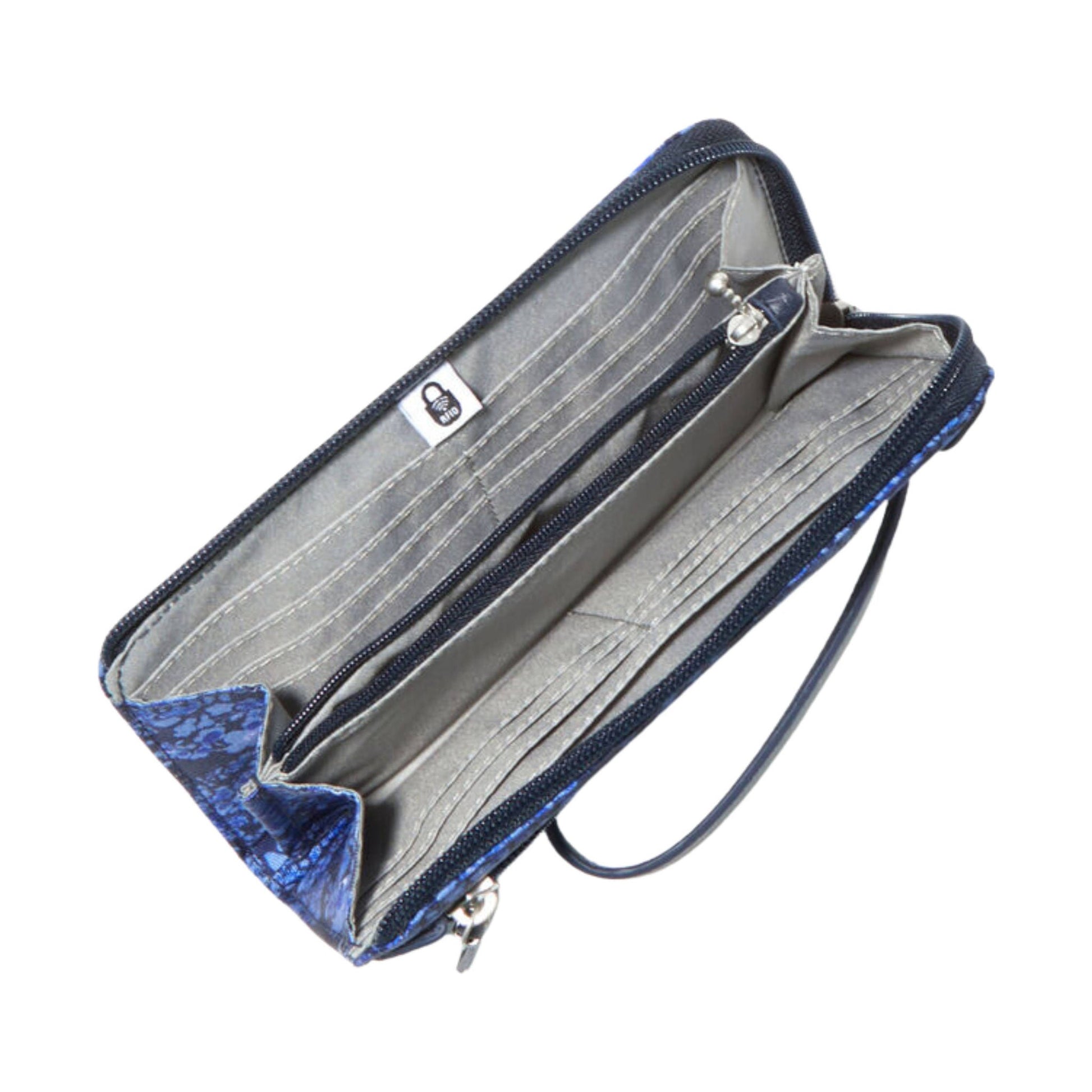 Baggallini Zip Around RFID Wallet - Ink Hydrangea by Lenny's Shoe & Apparel