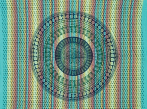 Tapestry Single Size Overprint Madras Bagru Green by Homeportonline