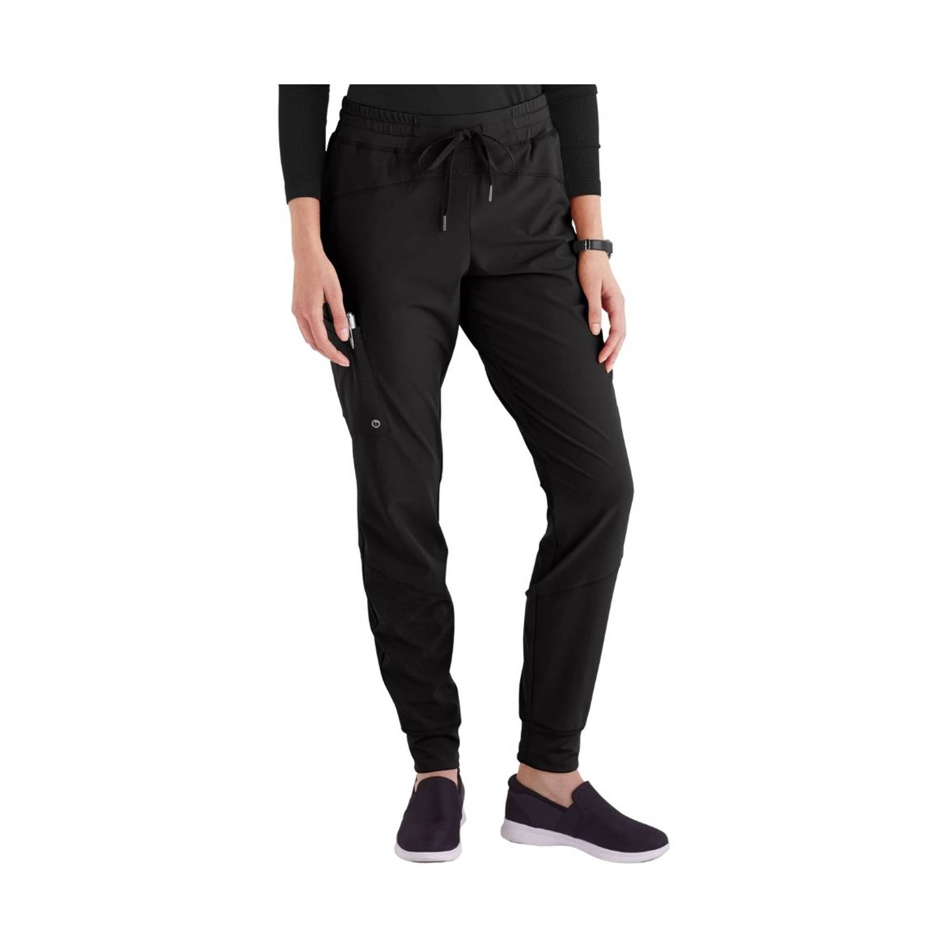 Barco Women's 3 Pocket Cargo Jogger Scrub Pant - Black by Lenny's Shoe & Apparel