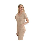 Barco Women's 3 Pocket Reliance Scrub Top - New Khaki by Lenny's Shoe & Apparel