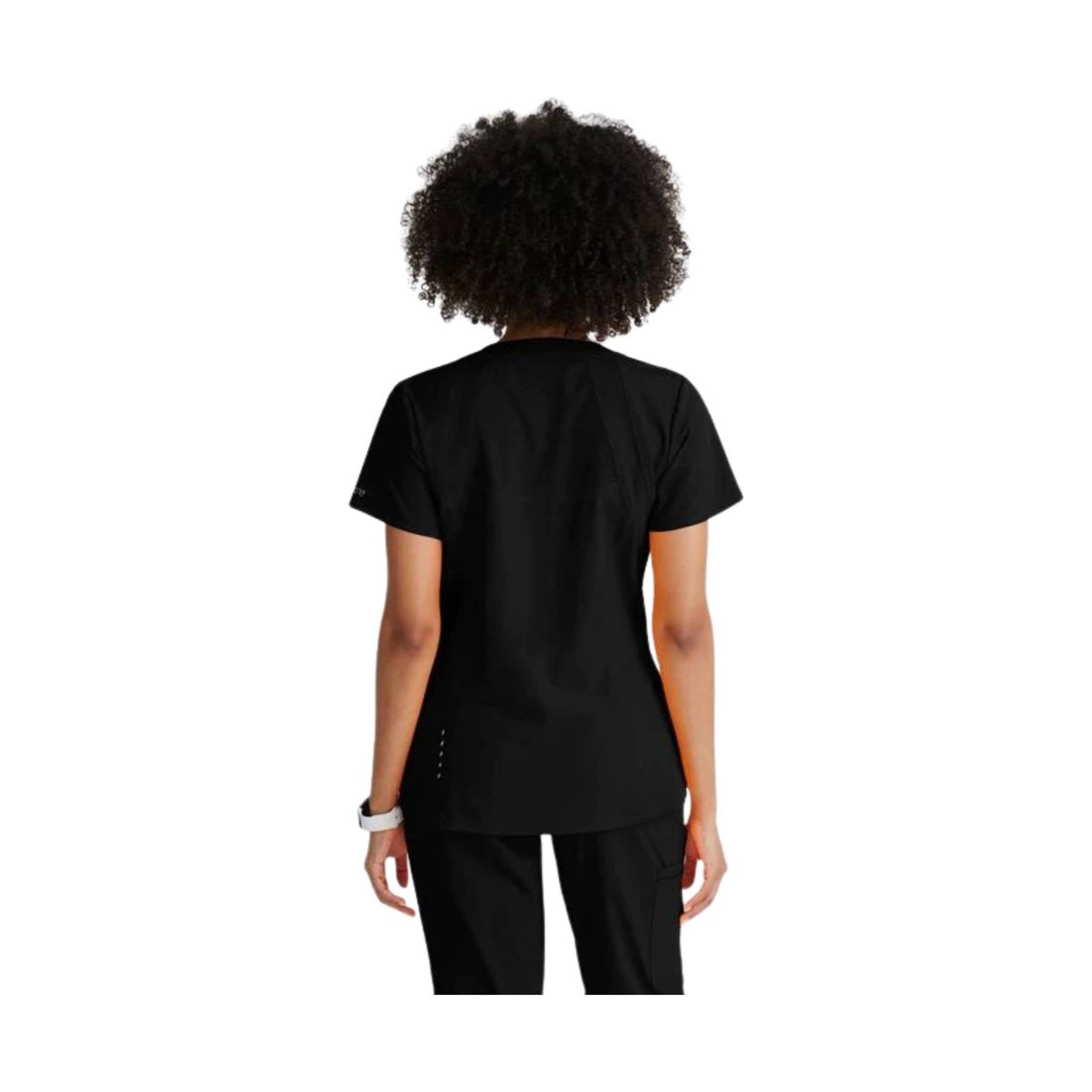 Barco Women's Racer Scrub Top - Black by Lenny's Shoe & Apparel