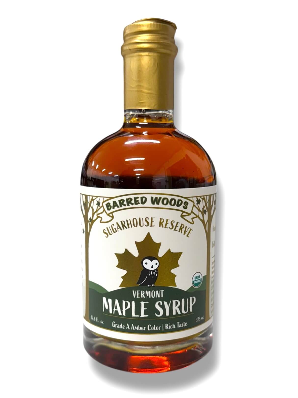 2025 Sugarhouse Reserve Organic Vermont Maple Syrup by Barred Woods Maple
