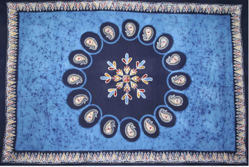 Tapestry Twin Size Multi Batik Blue by Homeportonline