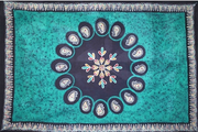 Tapestry Twin Size Multi Batik Green by Homeportonline