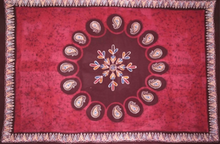 Tapestry Twin Size Multi Batik Red by Homeportonline