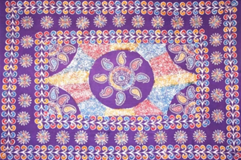 Tapestry Twin Size Batik Snowflake Purple by Homeportonline