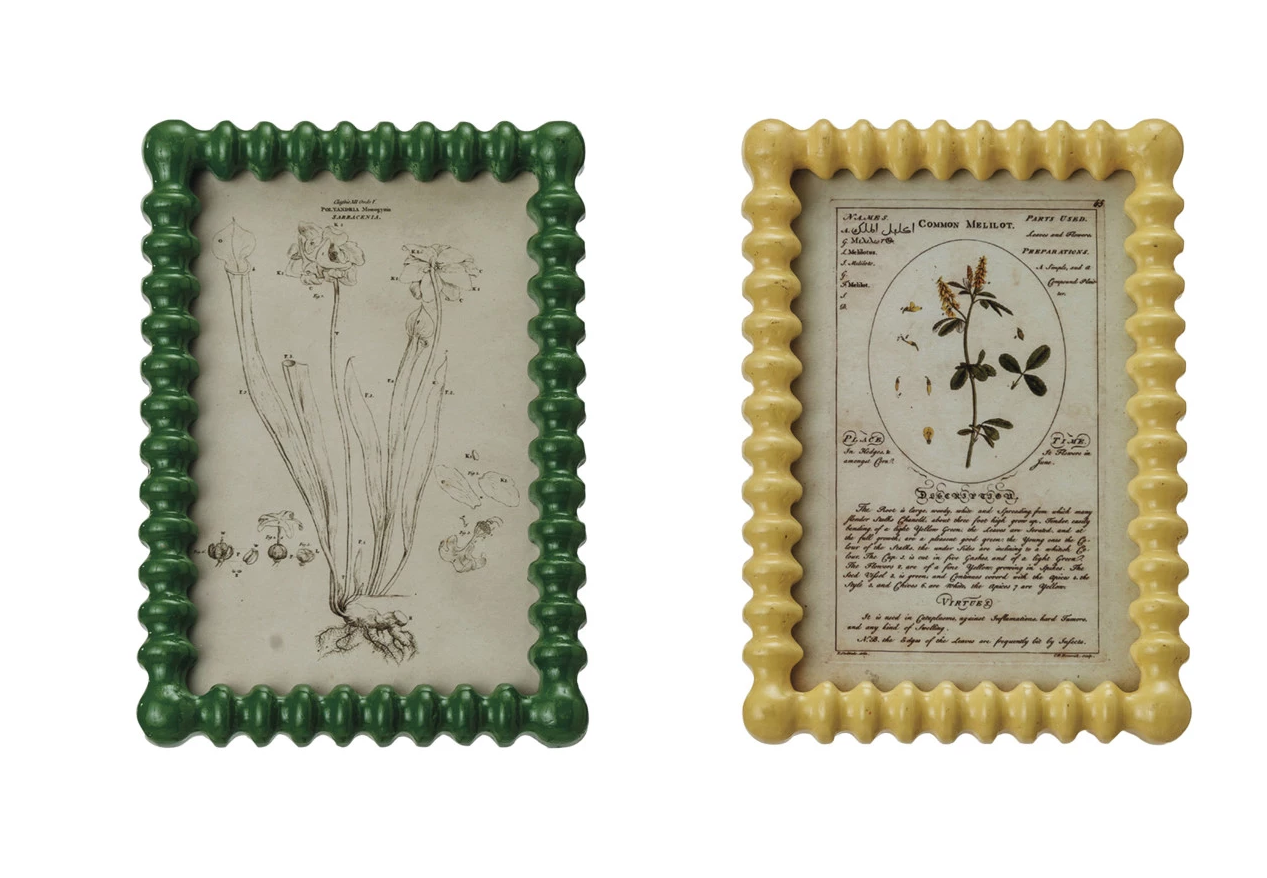 Frame Wood Spindle Green or Yellow 4" x 6" (Sold Individually) by Homeportonline