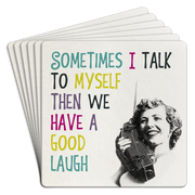 Bar Coaster | Sometimes I talk to myself by Homeportonline
