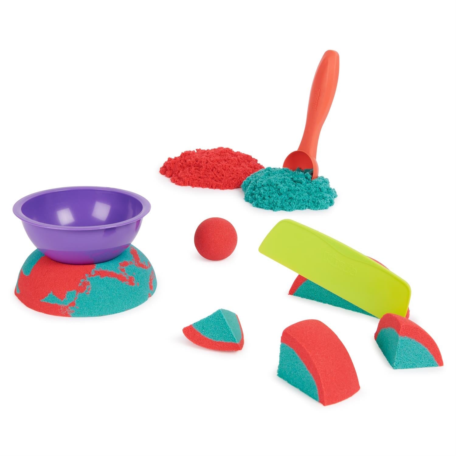 Kinetic Sand Mold n' Flow Red & Teal Play Sand 1.5lbs by Homeportonline