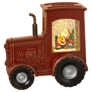 Lighted Spinning Tractor Waterglobe - Santa