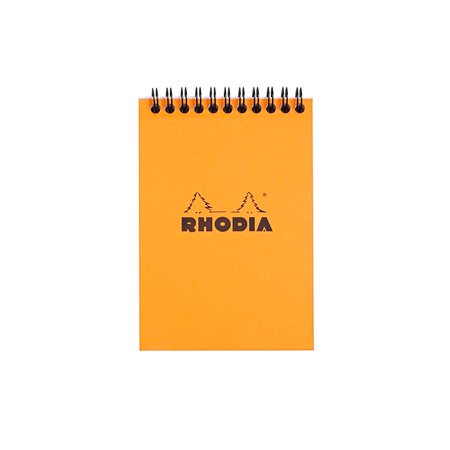 Rhodia Wire-Bound Sketchbook, 4" x 6", Graph, Orange