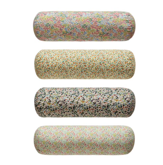 Pillow Bolster Cotton Ditsy Floral Pattern Multicolor 16.5" x 6" by Homeportonline