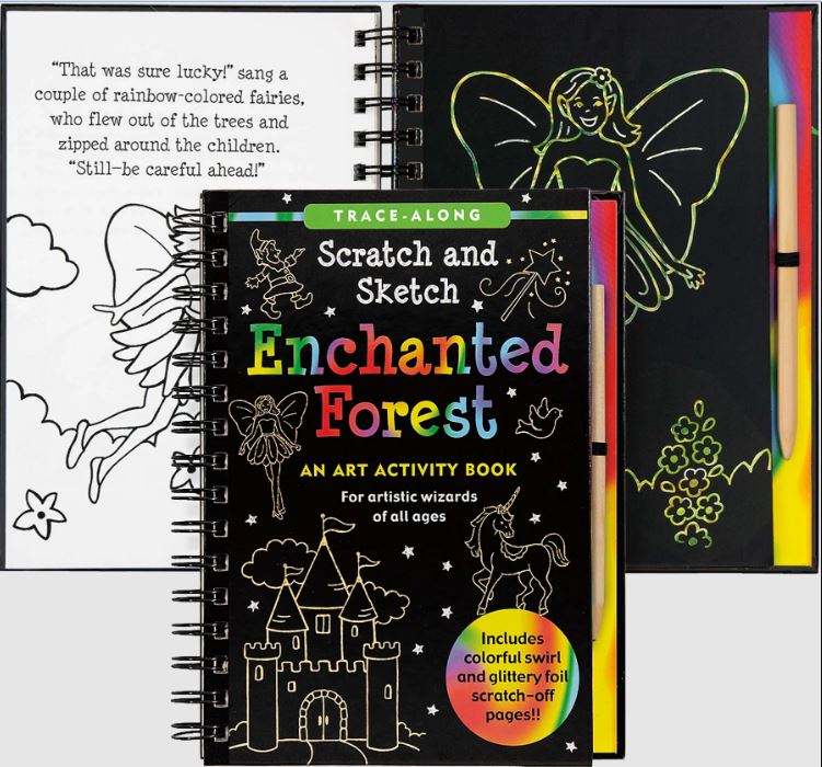 Scratch And Sketch Trace Along Activity Book Enchanted Forest by Homeportonline