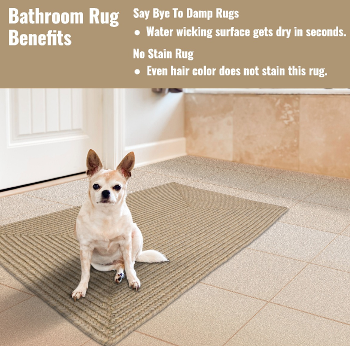 Ultra Durable Braided Rectangular Rug Biscuit 6' x 9' by Homeportonline