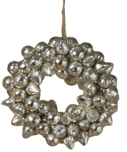 Handblown  Silver Glass Ornament Wreath