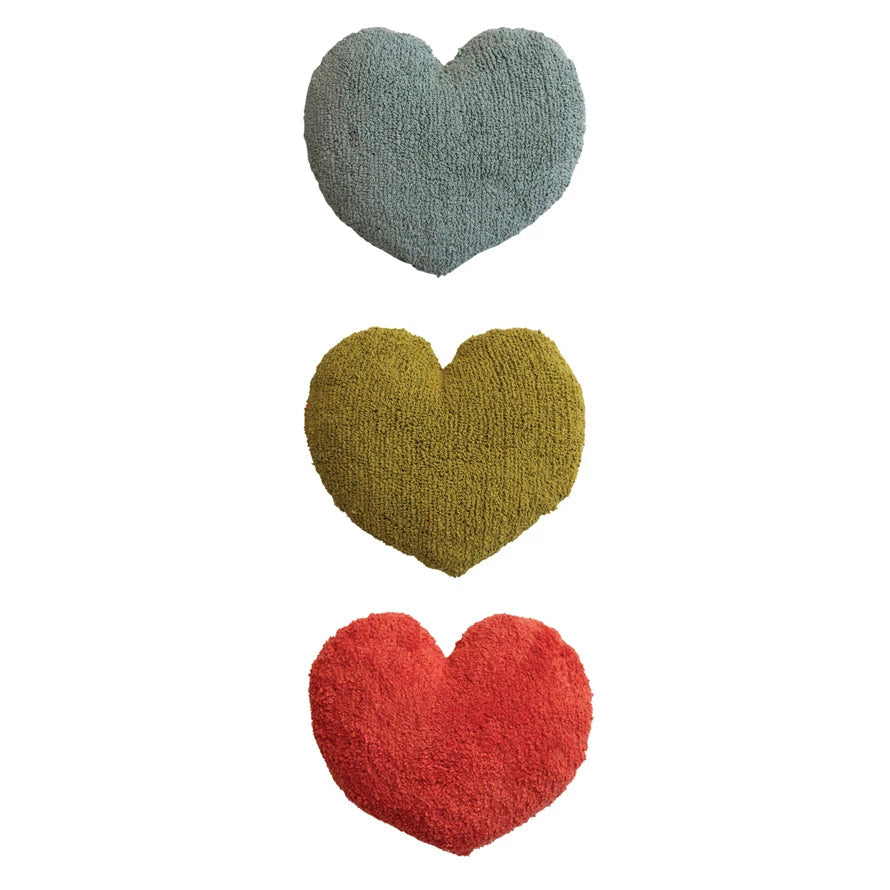 Pillow Tufted Heart Shaped 3 Colors 16"L (Sold Individually) by Homeportonline