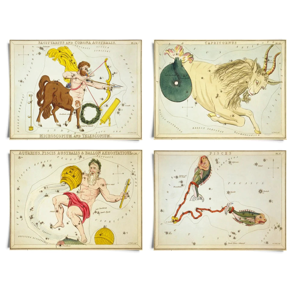 Vintage Zodiac Sign Astrology Print